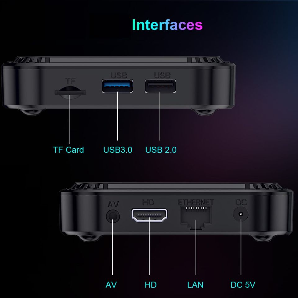 TV box dispositivo smartTV inteligente decodificador Android 13 8K luz RGB 4GB Wifi 32gb usb hdmi