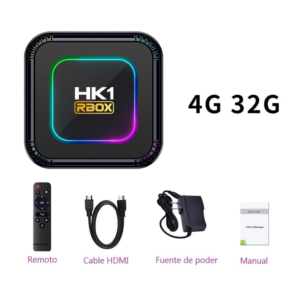 TV box dispositivo smartTV inteligente decodificador Android 13 8K luz RGB 4GB Wifi 32gb usb hdmi