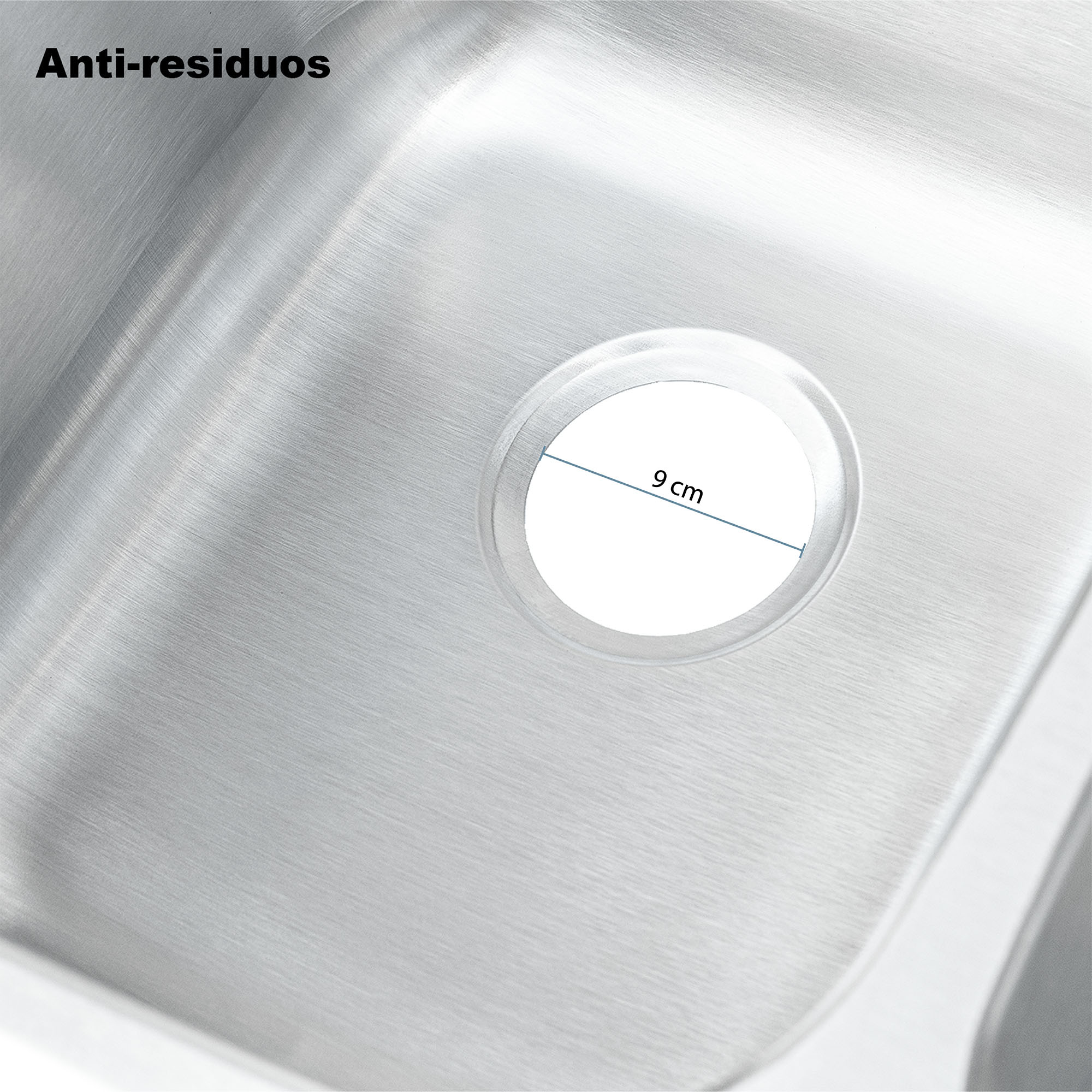 Tarja doble para Submontar en Acero Inoxidable con Medidas de 82 cm * 47 cm, Calibre 22