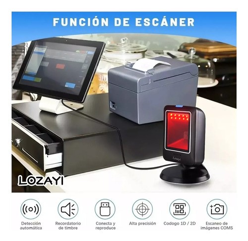 Lector De Código De Barras Omnidireccional 1d/2d/qr Con Usb