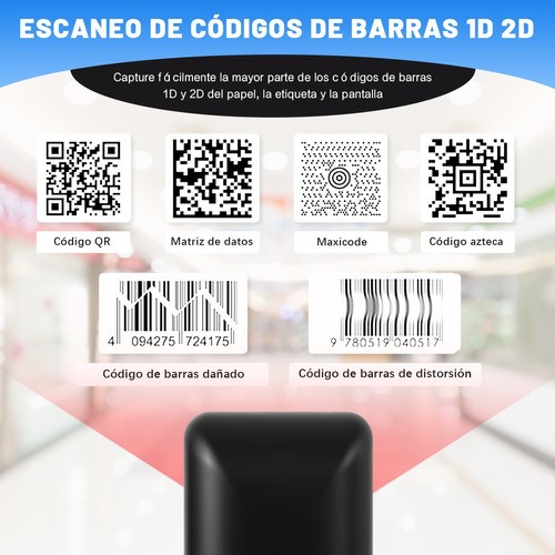 Lector De Código De Barras Omnidireccional 1d/2d/qr Con Usb