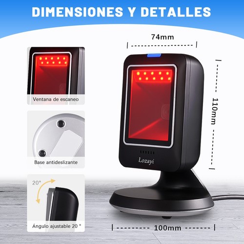 Lector De Código De Barras Omnidireccional 1d/2d/qr Con Usb