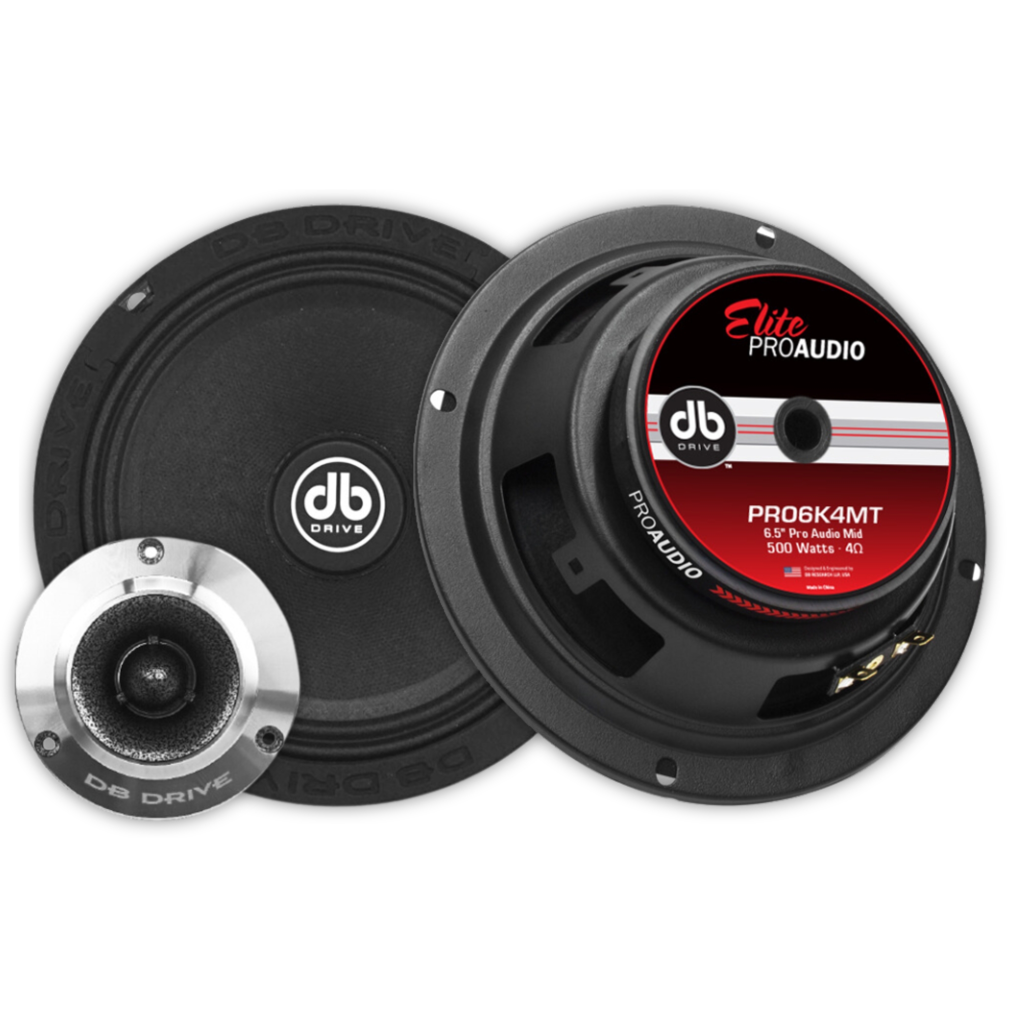 Set De Medios Rangos Open Show DB Drive PRO6K4MT 500 Watts 6.5" 4 Ohms.