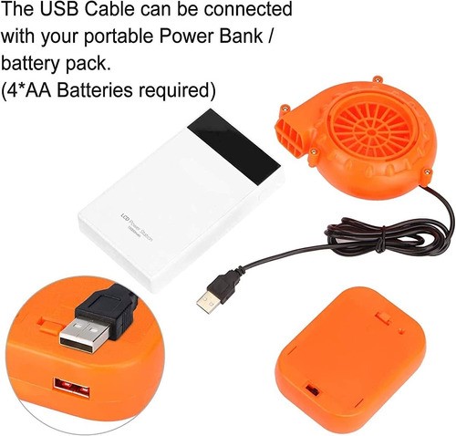 "Mini Ventilador Soplador Para Disfraz De Dinosaurio Inflable naranja "
