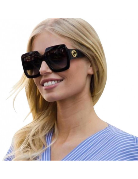Gucci GG0053S 001 Square Shape Negro Degradado Dorado