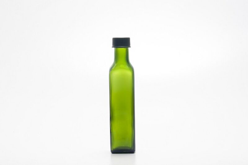 BOTELLA FRASCO PACK (12 PZAS) TEQUILERO VERDE DE VIDRIO 250 ML. C/TAPA 