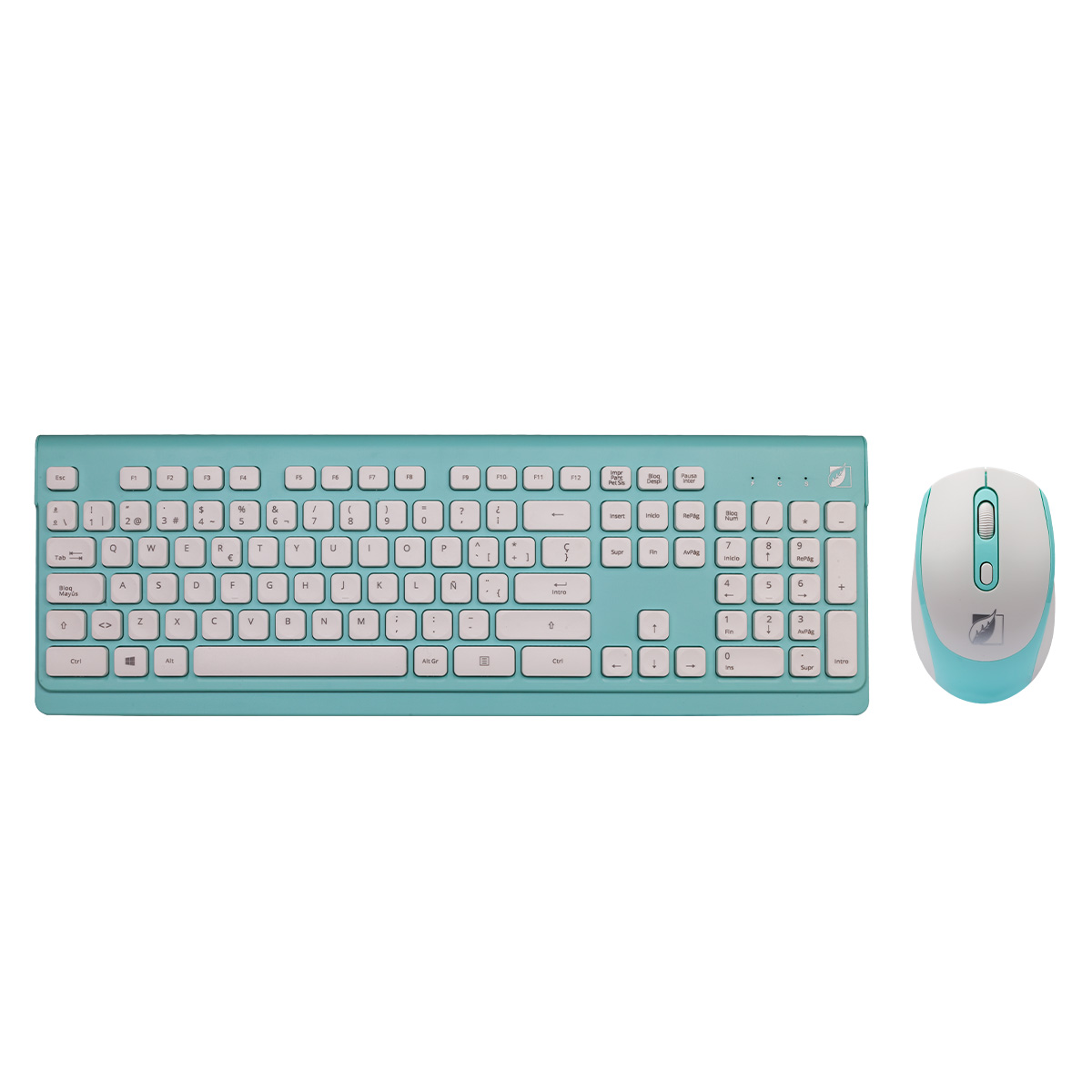 Kit Teclado Y Mouse Green Leaf 18-8381 Azul