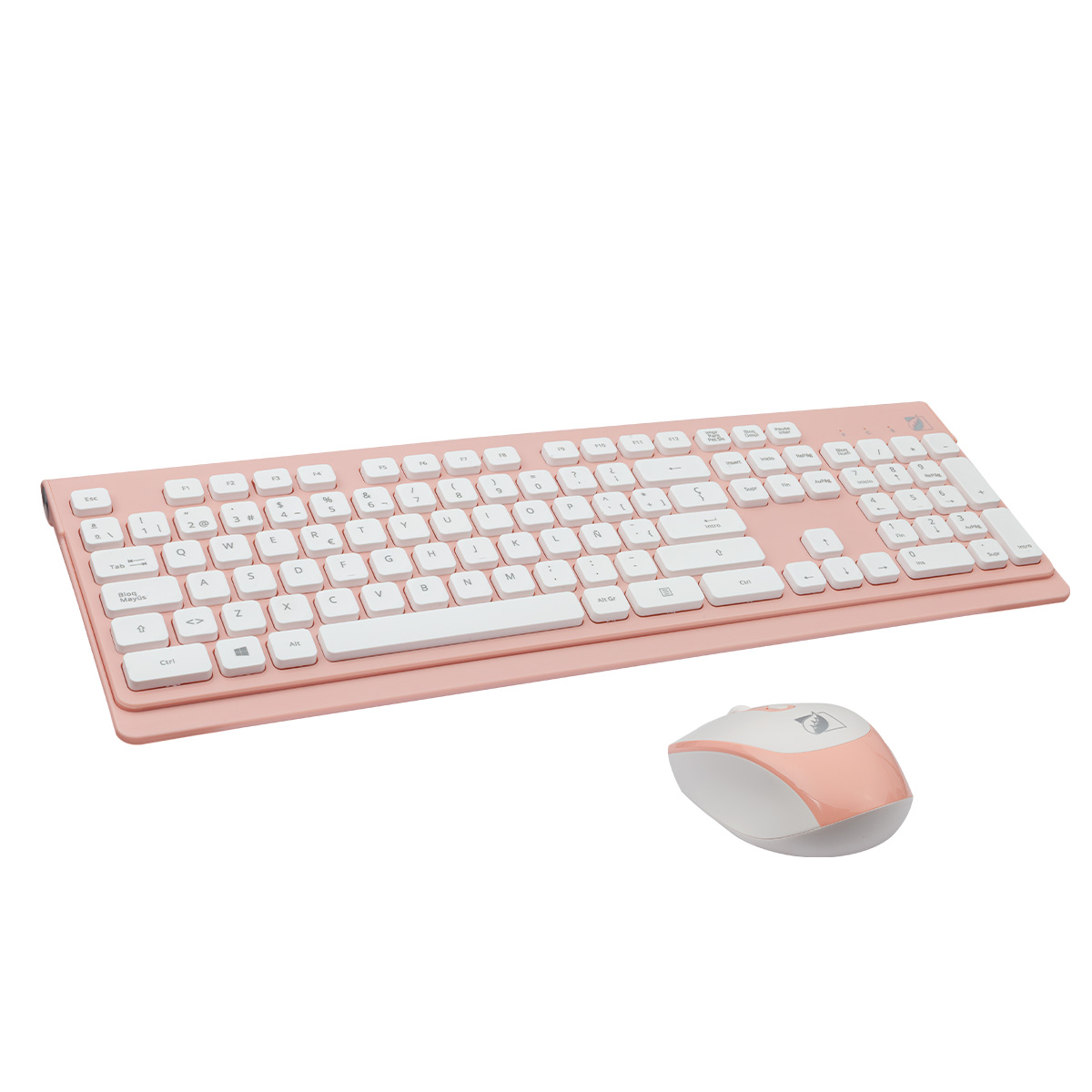 Kit Teclado Y Mouse Green Leaf Rosa