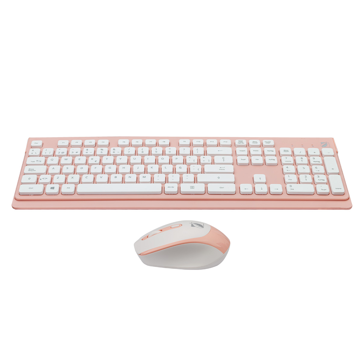 Kit Teclado Y Mouse Green Leaf Rosa