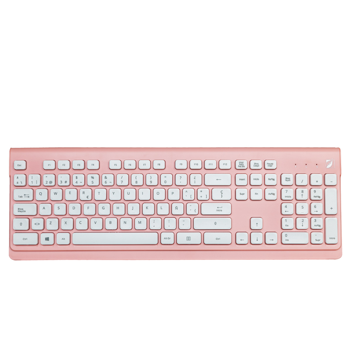 Kit Teclado Y Mouse Green Leaf Rosa
