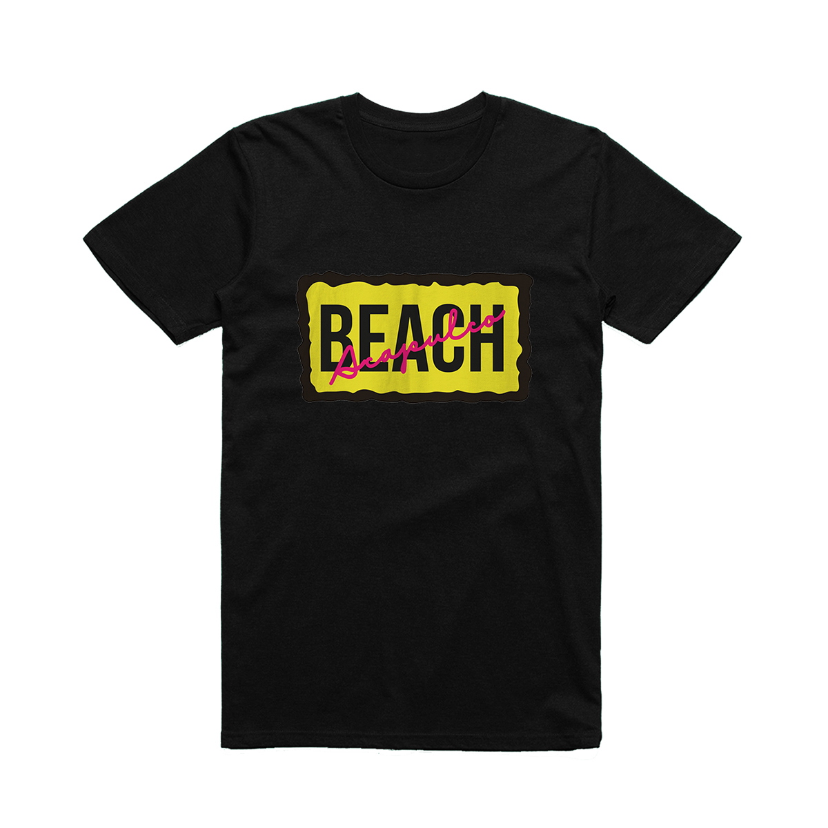 Playera Disco Acapulco Beach 100 Algodon pre encogido Negro