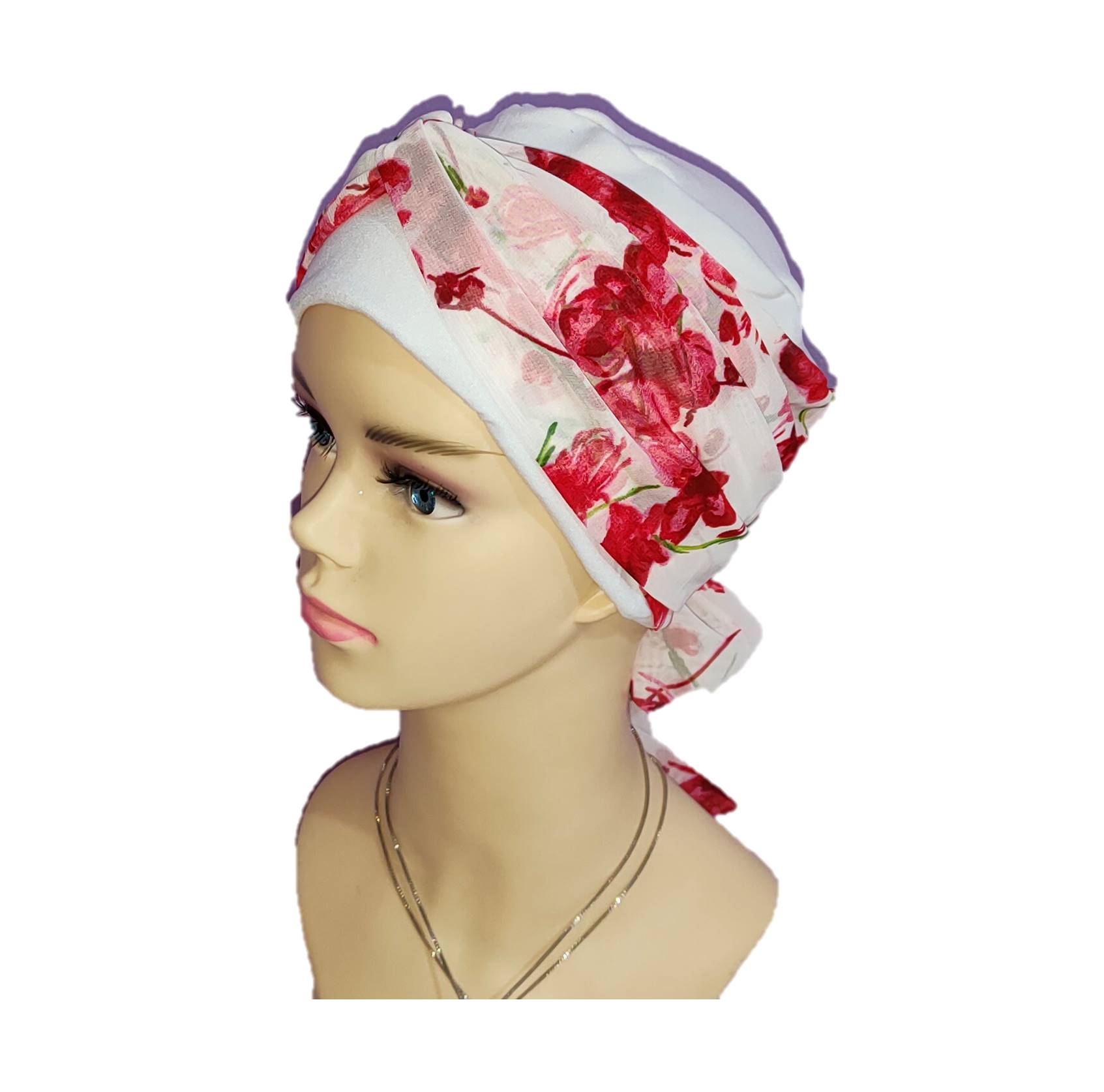 Set de 3 Turbantes Gorro Mujer Elegantes Oncológicos con Accesorios en Mascada.