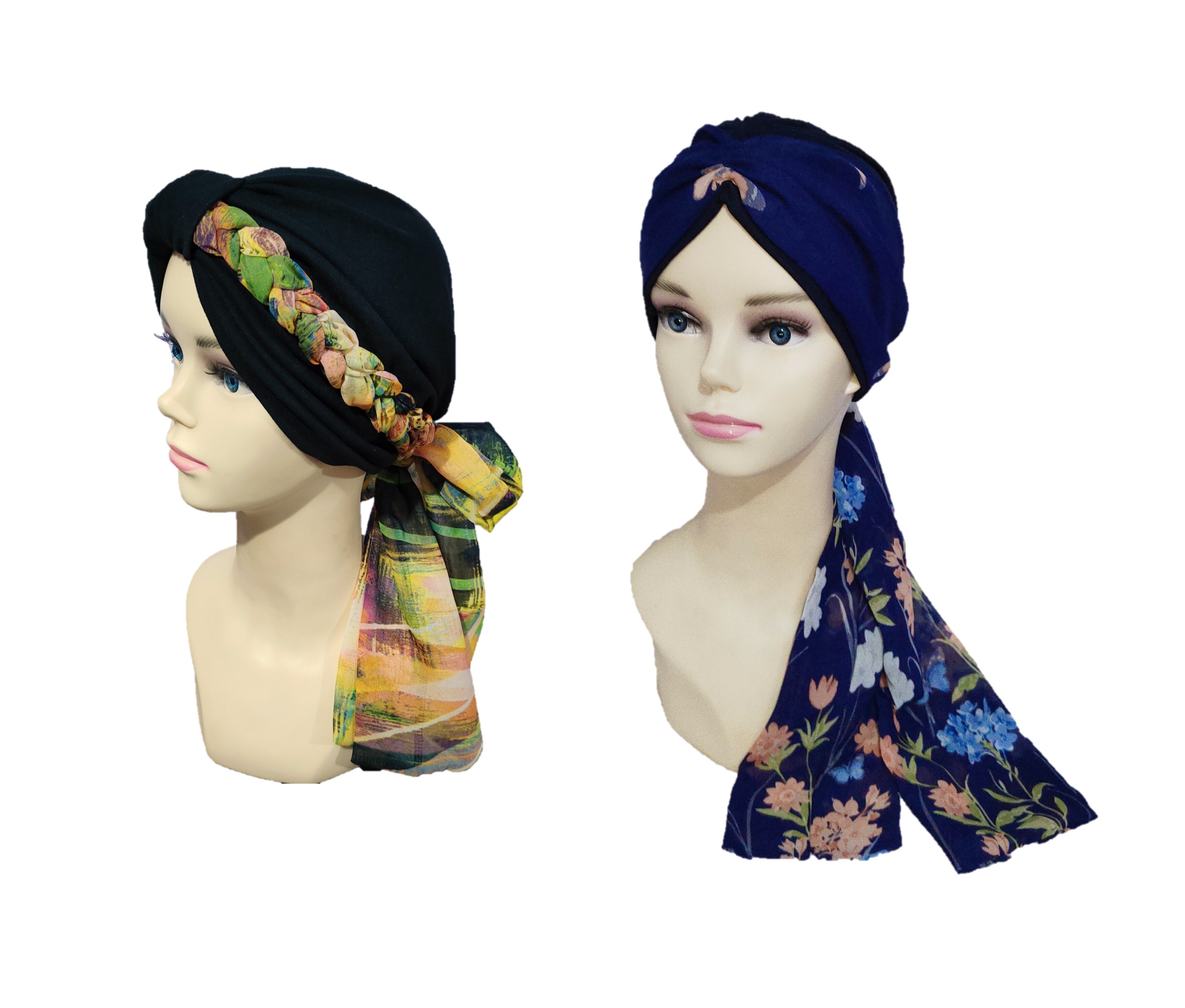 Turbantes elegantes para mujer TYAMIA (2 Piezas): Oncológico, Alopecia.