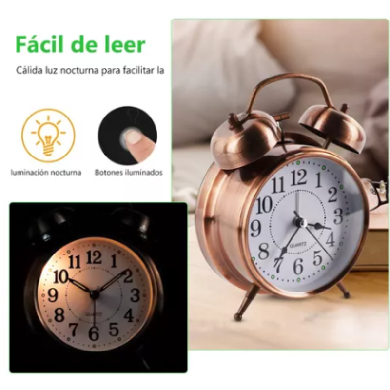 Reloj despertador de campana hotsell