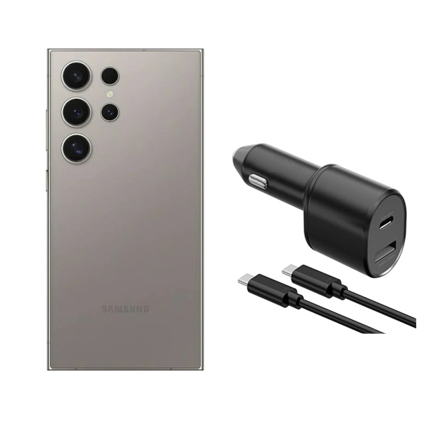 Samsung Galaxy S24 Ultra color Plata 512GB Almacenamiento  Nuevo + Cargador para Auto 45W .