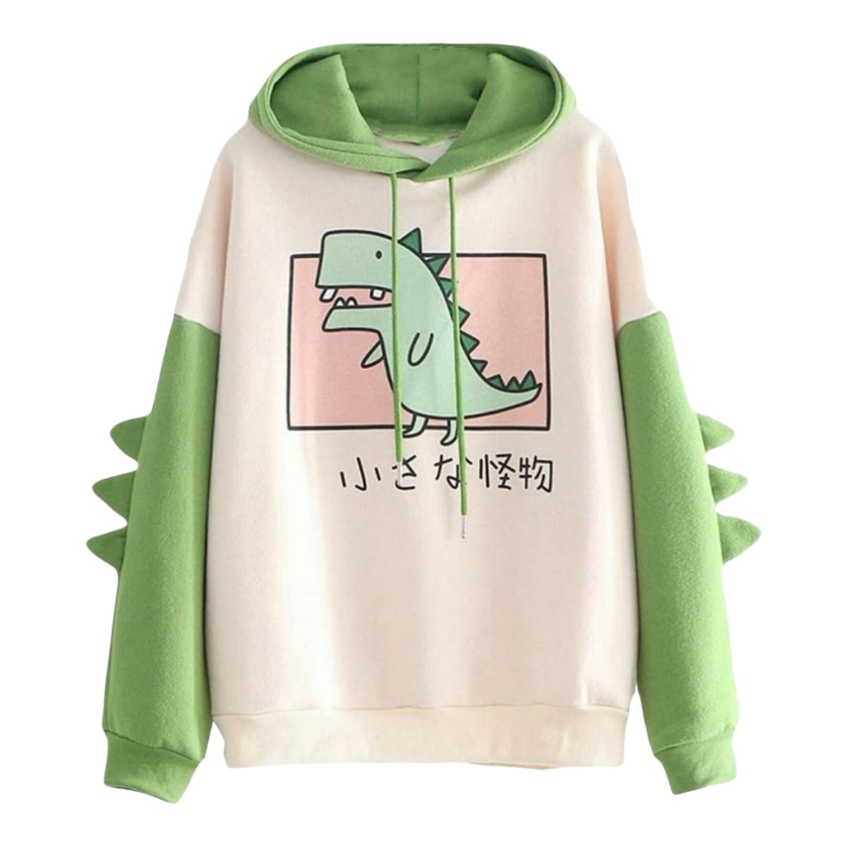 Sudadera Con Capucha De Dinosaurios Manga Larga Para Mujer Talla Grande