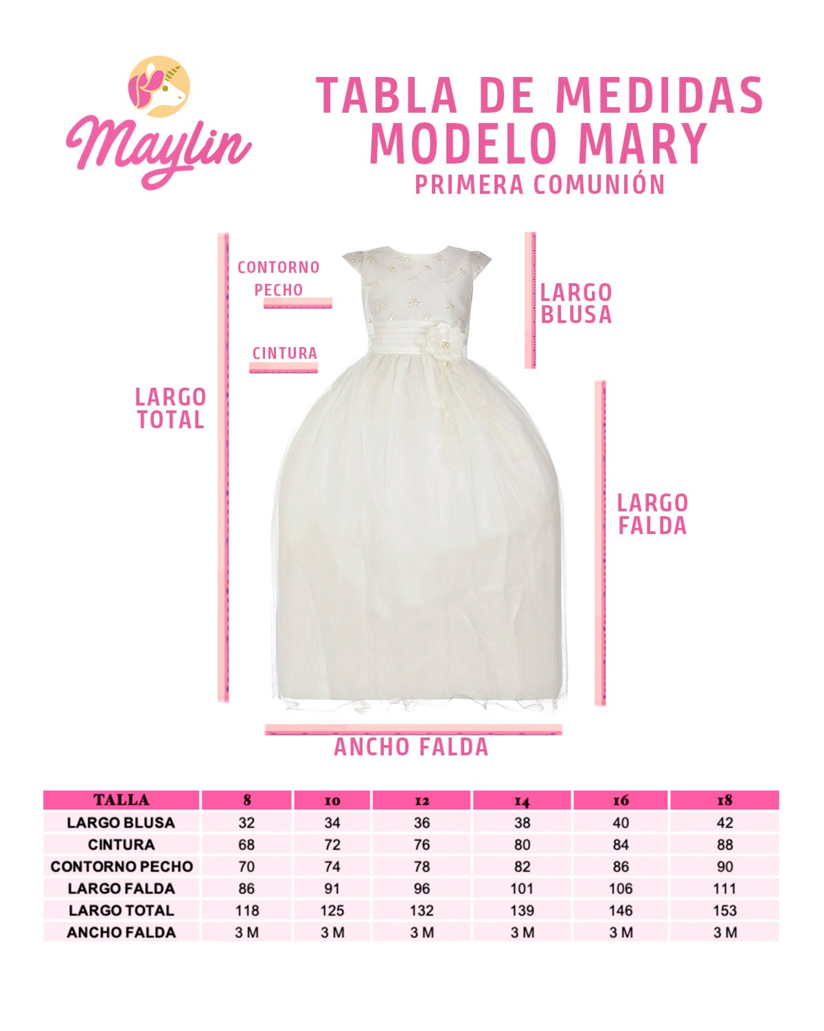 Vestido Comunión Hermoso Mod Mary