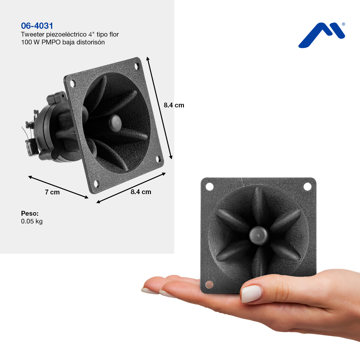 Tweeter 4 Pulgadas Mitzu Tipo Flor 06-4031.