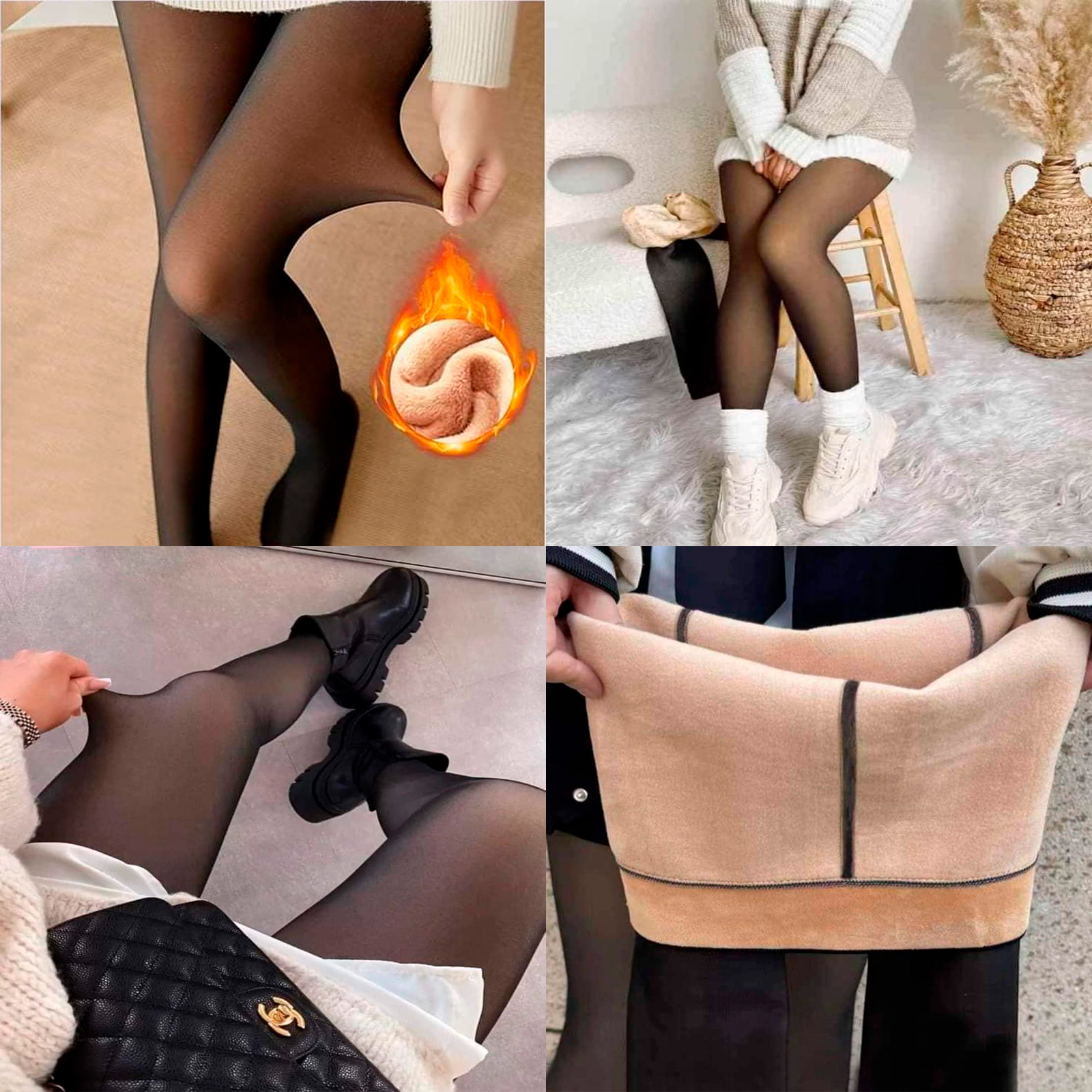 Medias Termicas Mujer, Afelpada, Unitalla, Mallas, Pantimedias, Leggings, Efecto Piel.