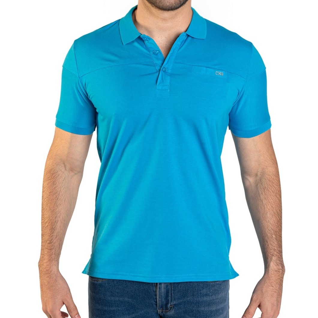 Playera básica tipo Polo Para hombre color azul