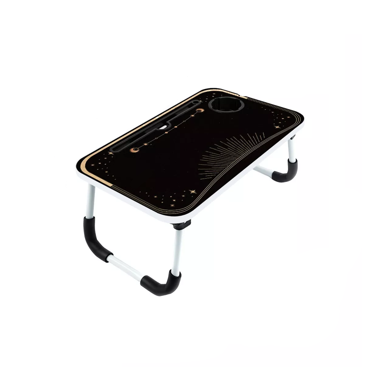 Mesa Plegable Portafolio De Madera Soporte Laptop Portátil Negro Luna