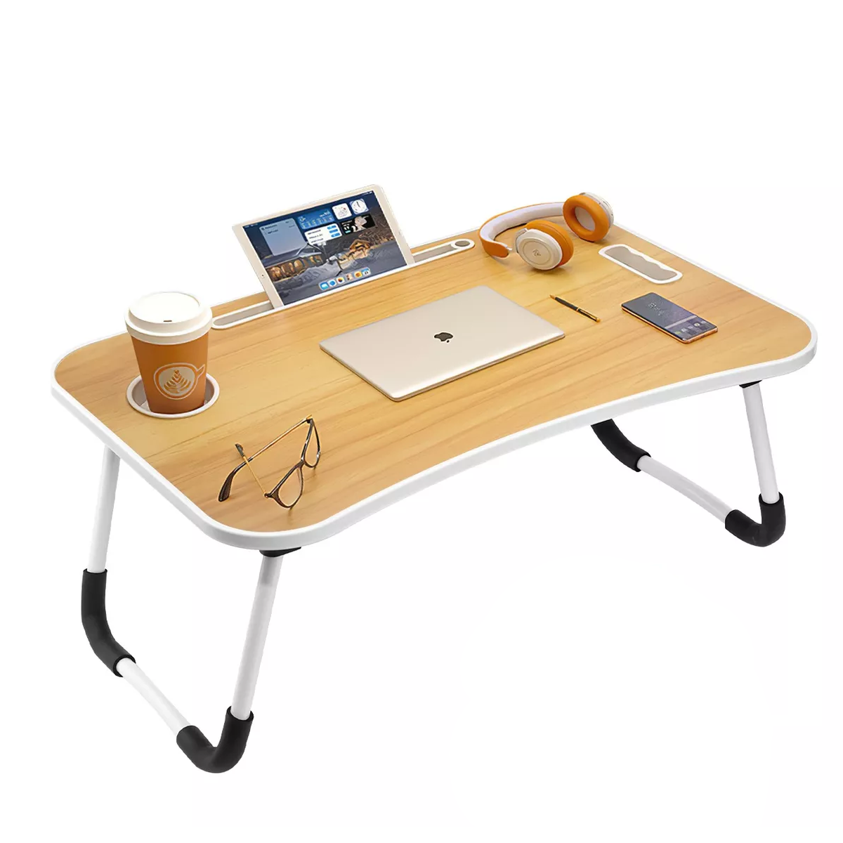 Mesa Plegable De Madera Soporte Para Laptop Con Asa Portátil Madera