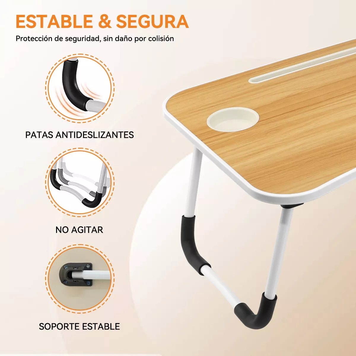 Mesa Plegable De Madera Soporte Para Laptop Con Asa Portátil Madera