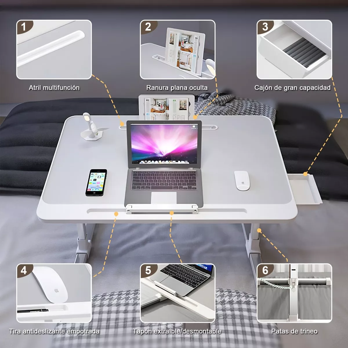 Mesa Plegable De Elevación De Computadora Para Cama