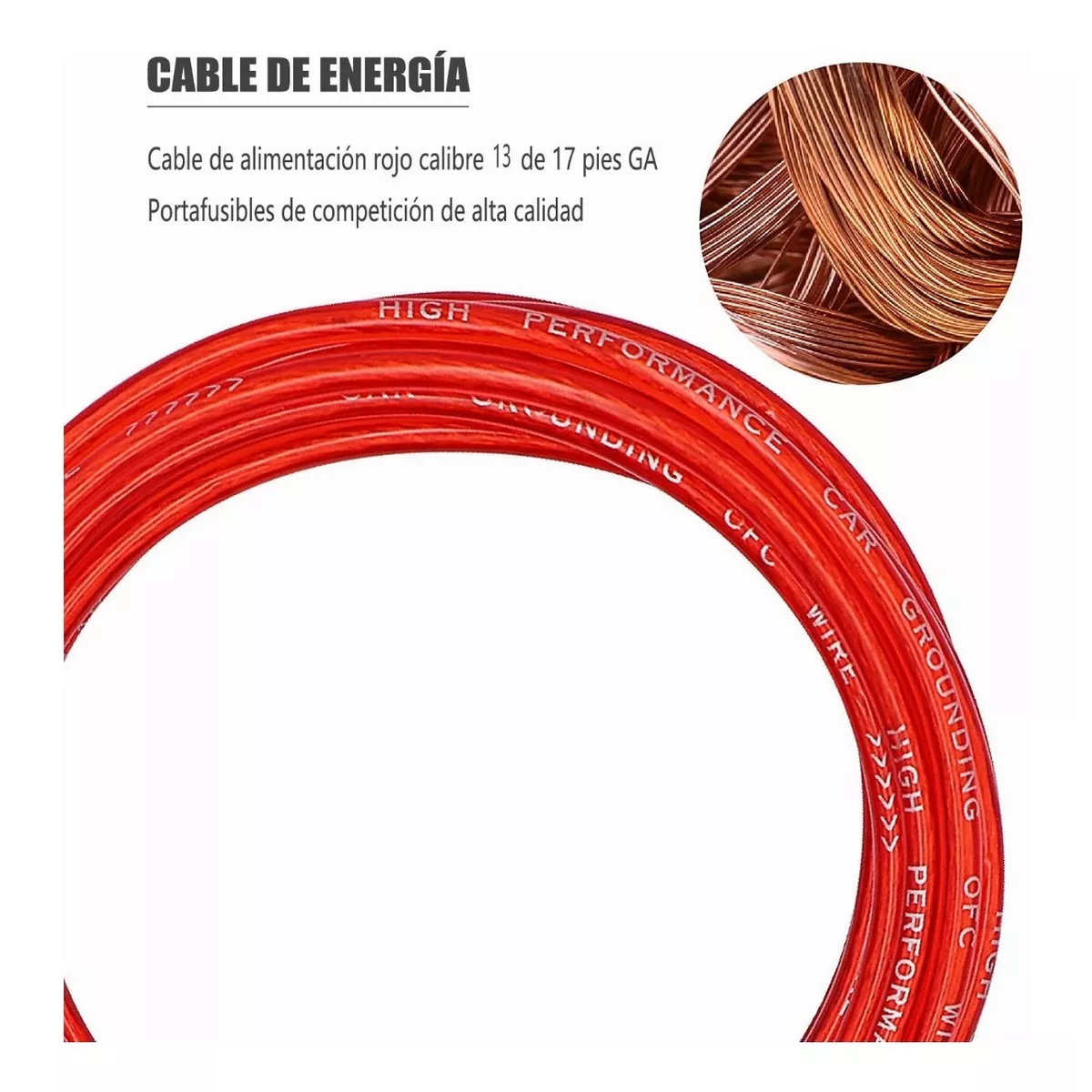 Kit Instalación De Cable Audio Auto 13ga Cables Rca De Audio