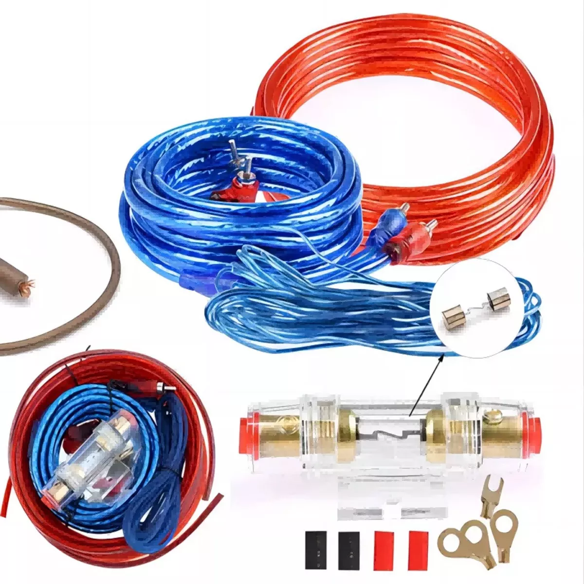 Kit Instalación De Cable Audio Auto 13ga Cables Rca De Audio