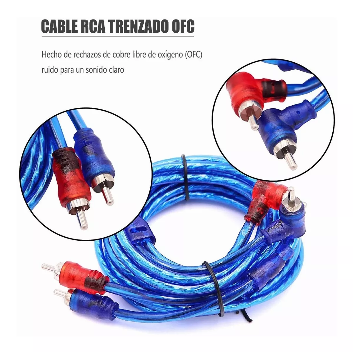 Kit Instalación De Cable Audio Auto 13ga Cables Rca De Audio