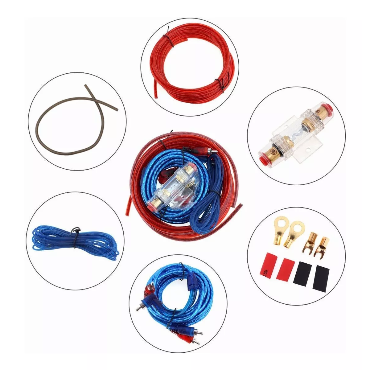 Kit Instalación De Cable Audio Auto 13ga Cables Rca De Audio