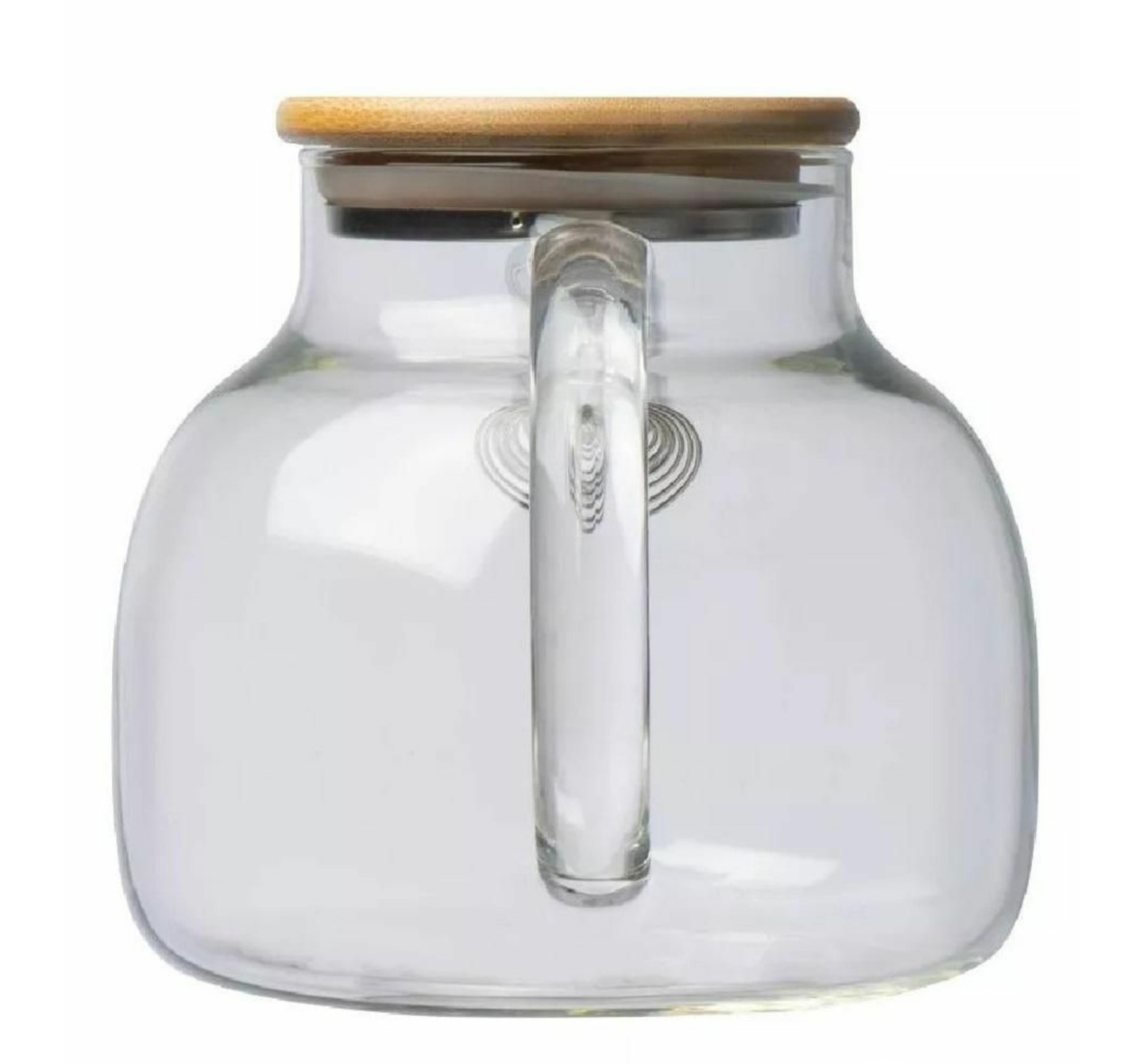 Jarra Tetera Infusora Vidrio Filtro Bambú 1100 Ml Para Fuego Humo.