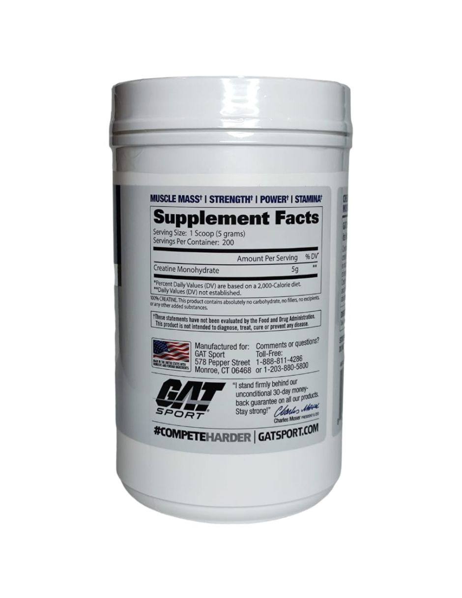 Creatina 1kg 200 serv GAT.