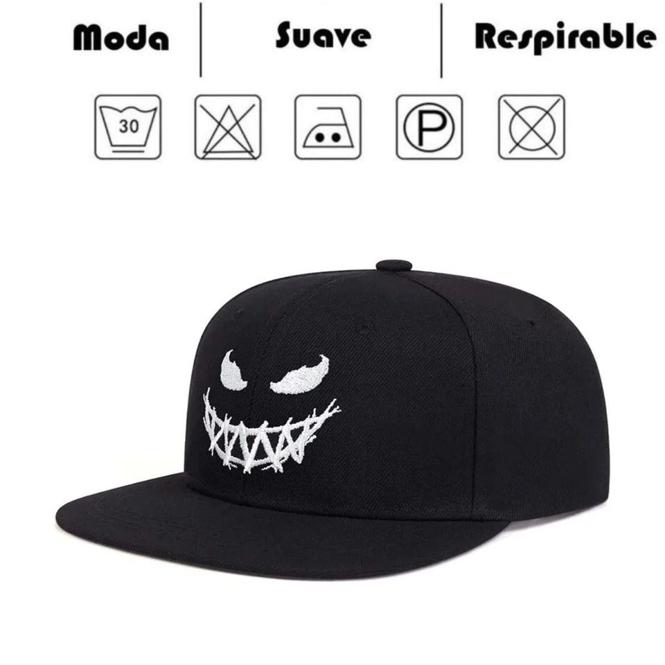 Gorra fantasma blanco táctico negro bordado deporte casuales ajustables sombrero solar protección