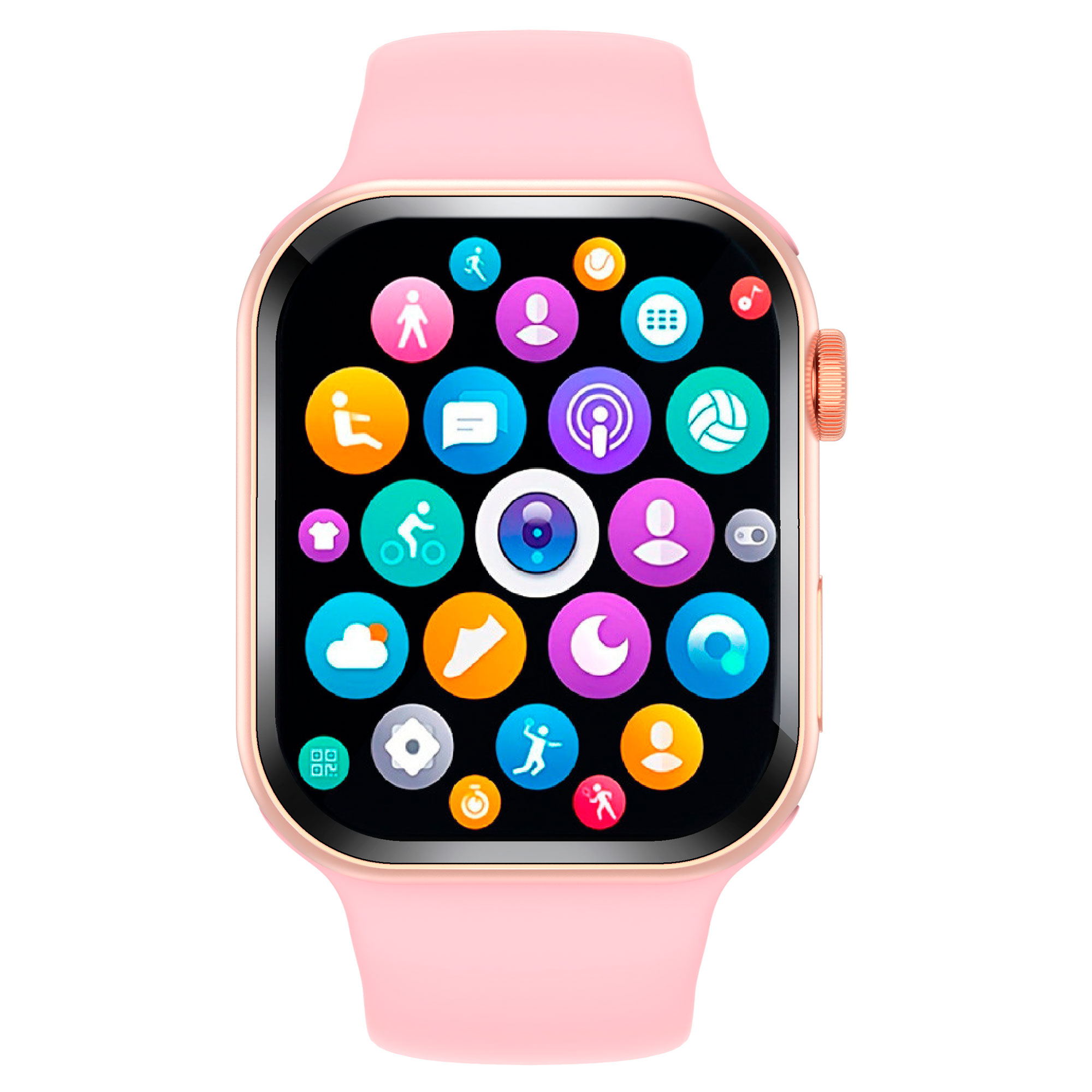 Reloj Smartwatch VAK f9 IP67 Metal Apple Health pasos Calorias Rosa
