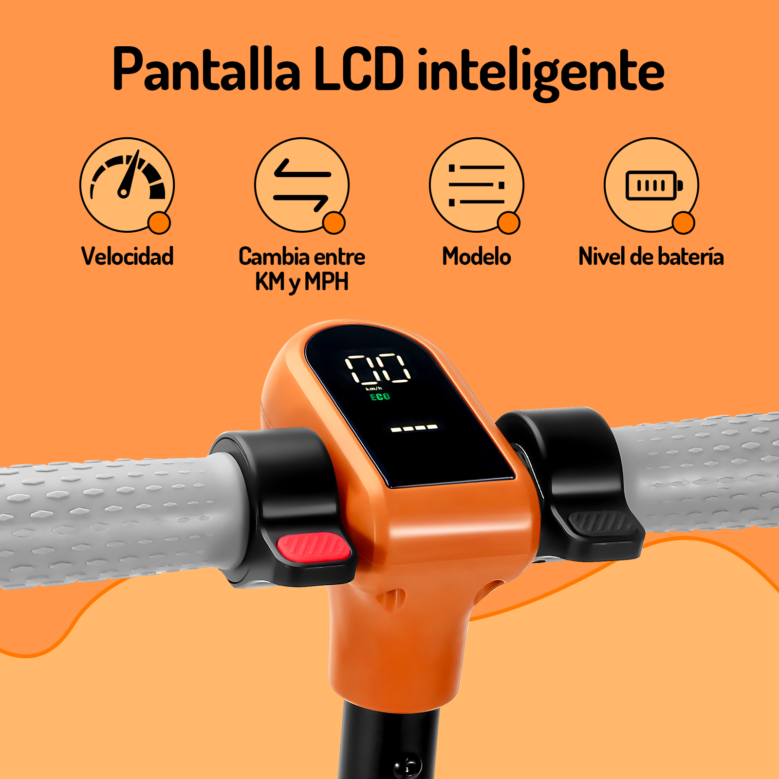 Scooter eléctrico infantil Honey Whale E2 Naranja.
