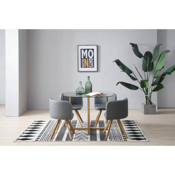 Mesa de Comedor con 4 Sillas Friedl Gris - Kessa.