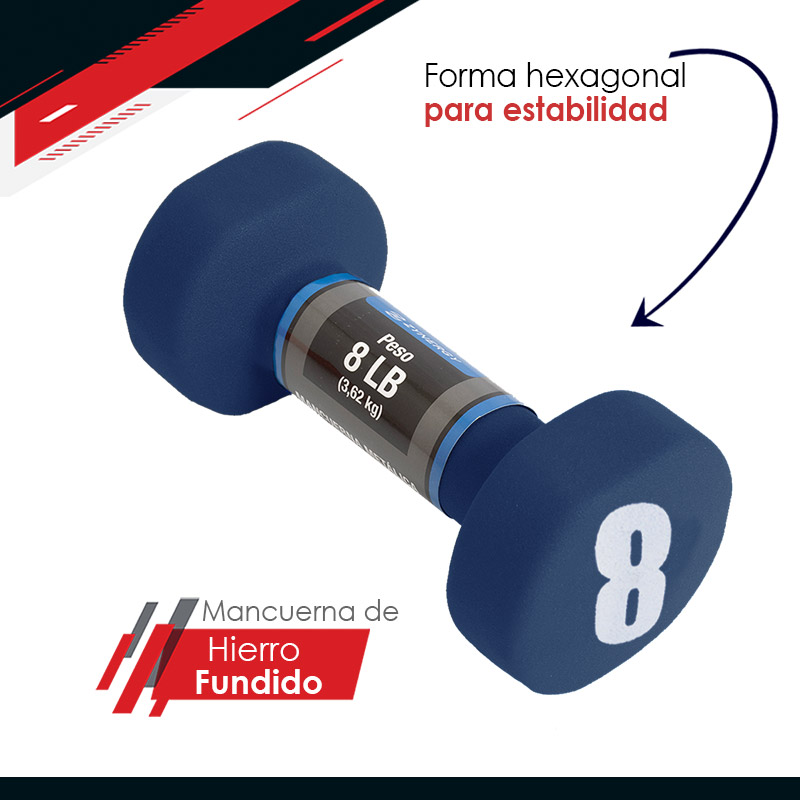 Par De Mancuernas Pesas 8lb Zynergy Cubierta De Neopreno