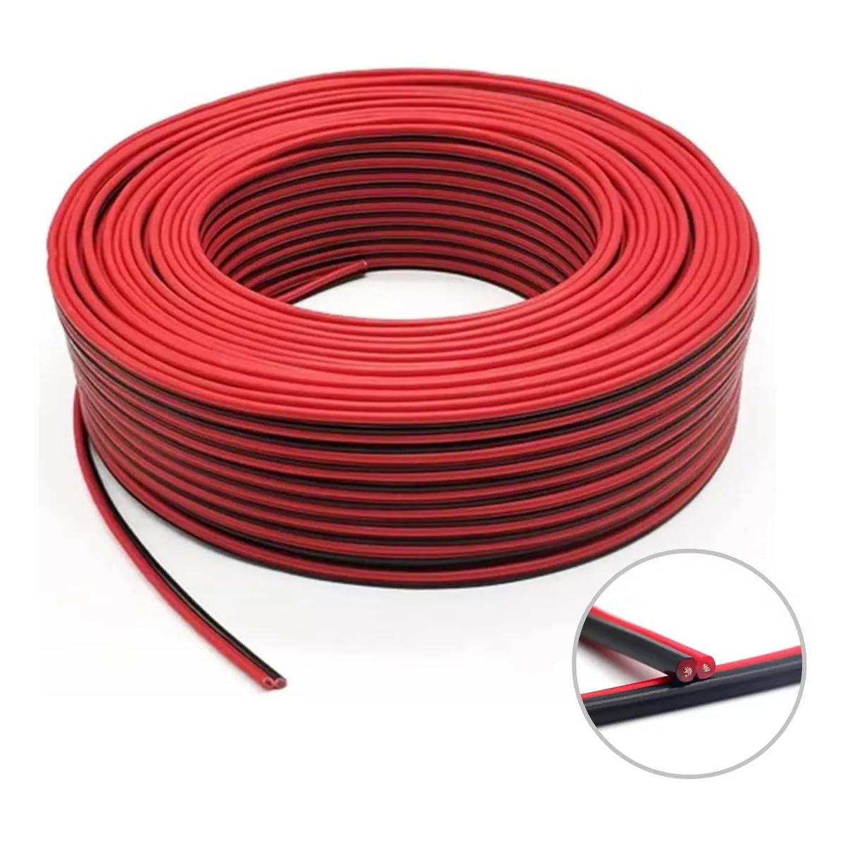 Cable Para Bocina Automotriz Bicolor Calibre 22 Rollo 100m