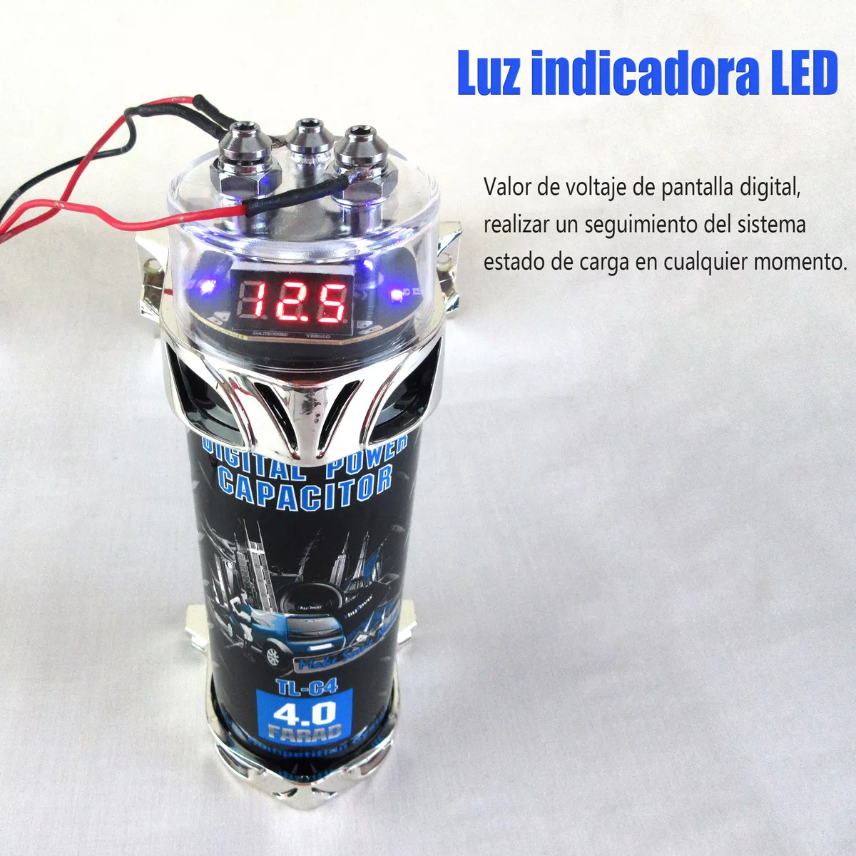 Capacitor Para Sonido Audio Rock Carros 4.0 Faradios Digital