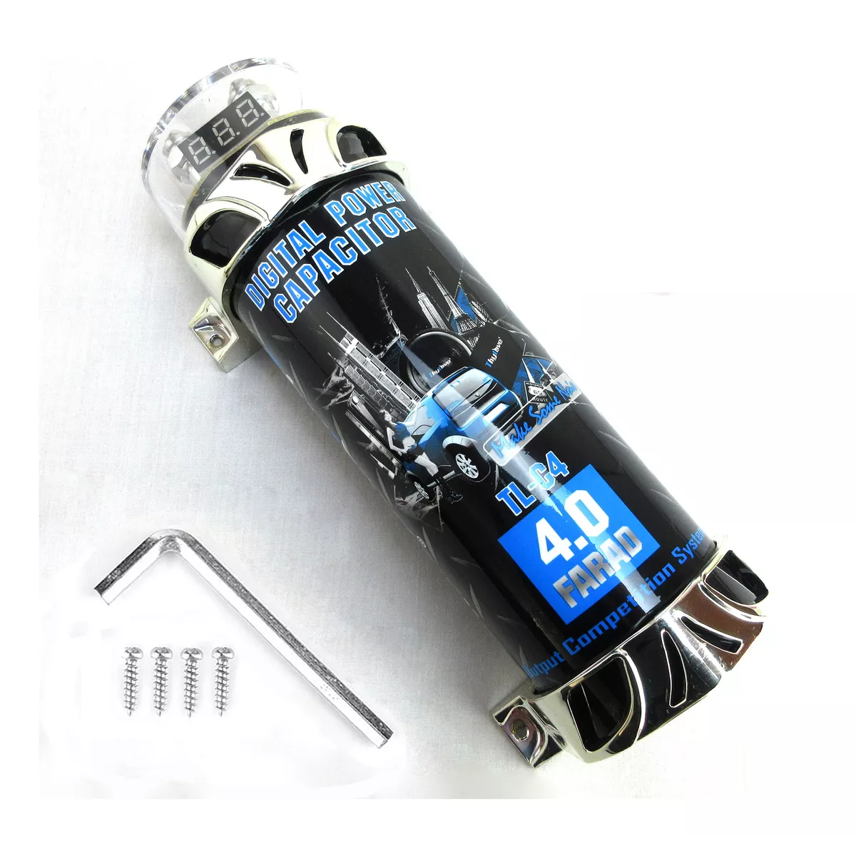 Capacitor Para Sonido Audio Rock Carros 4.0 Faradios Digital