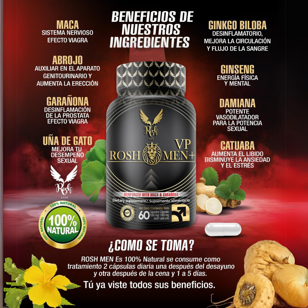 Próstata Sana ROSH MEN VP  maca vigorizante masculino 60 capsulas 
