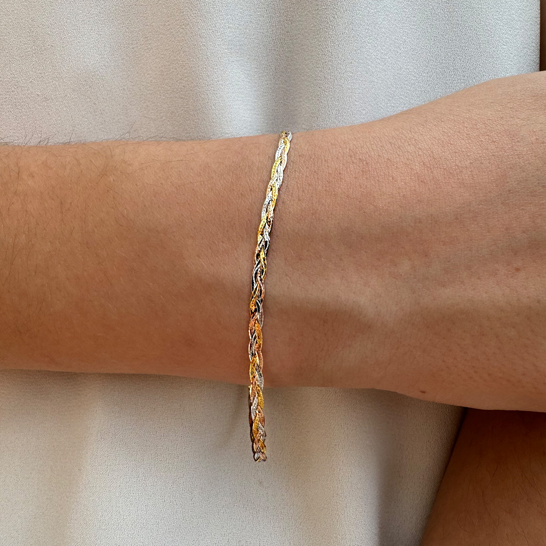 Pulso Trenzado Oro Florentino Italiano de 14 Kilates