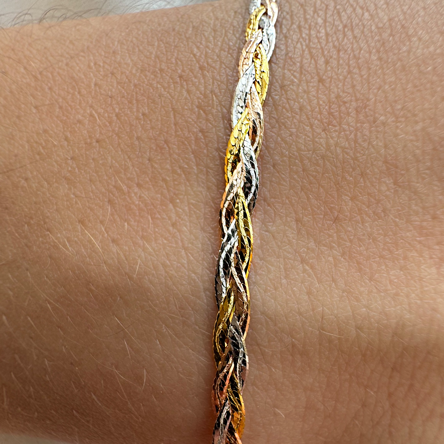 Pulso Trenzado Oro Florentino Italiano de 14 Kilates