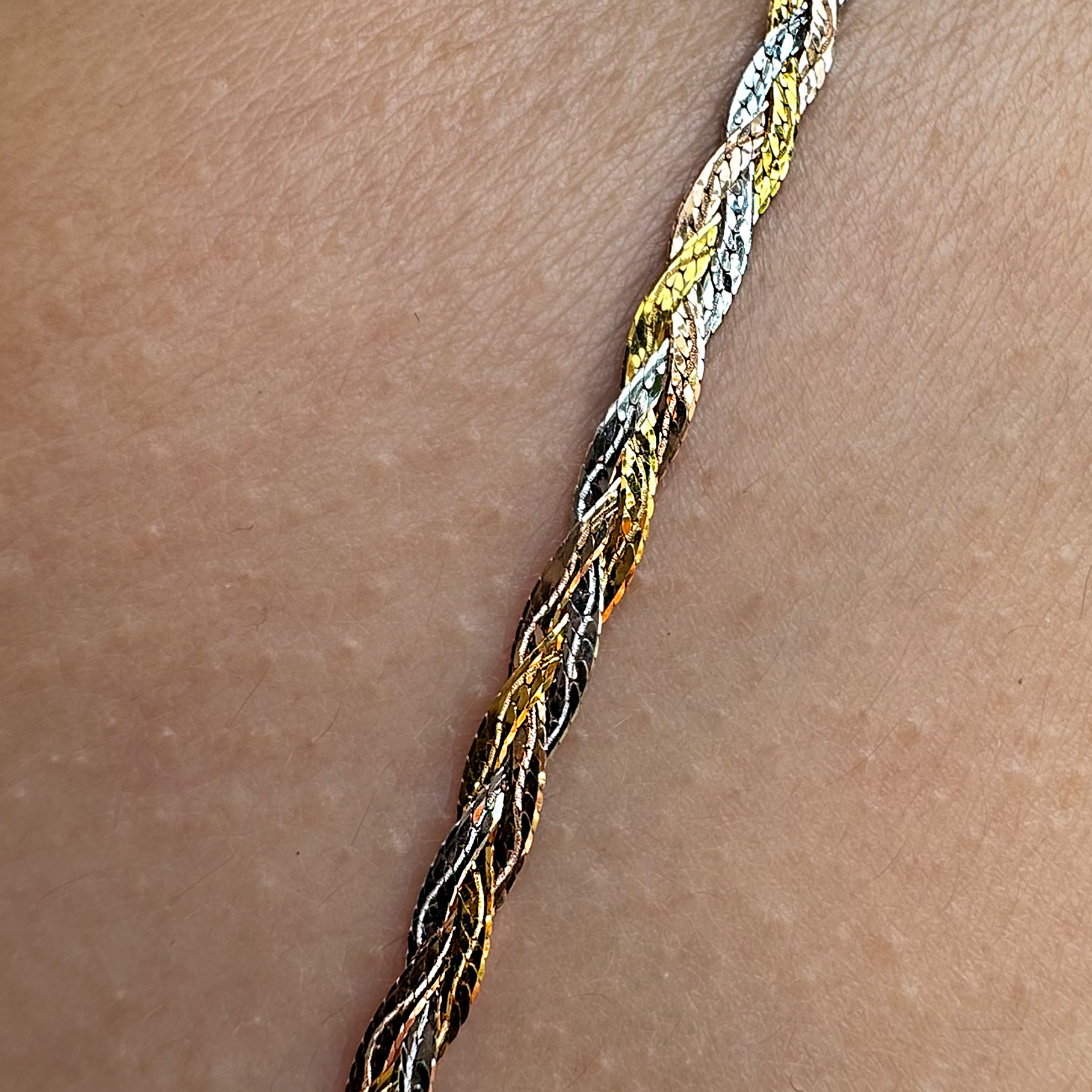 Cadena Gargantilla Trenza De Oro Florentino 14 Kilates	