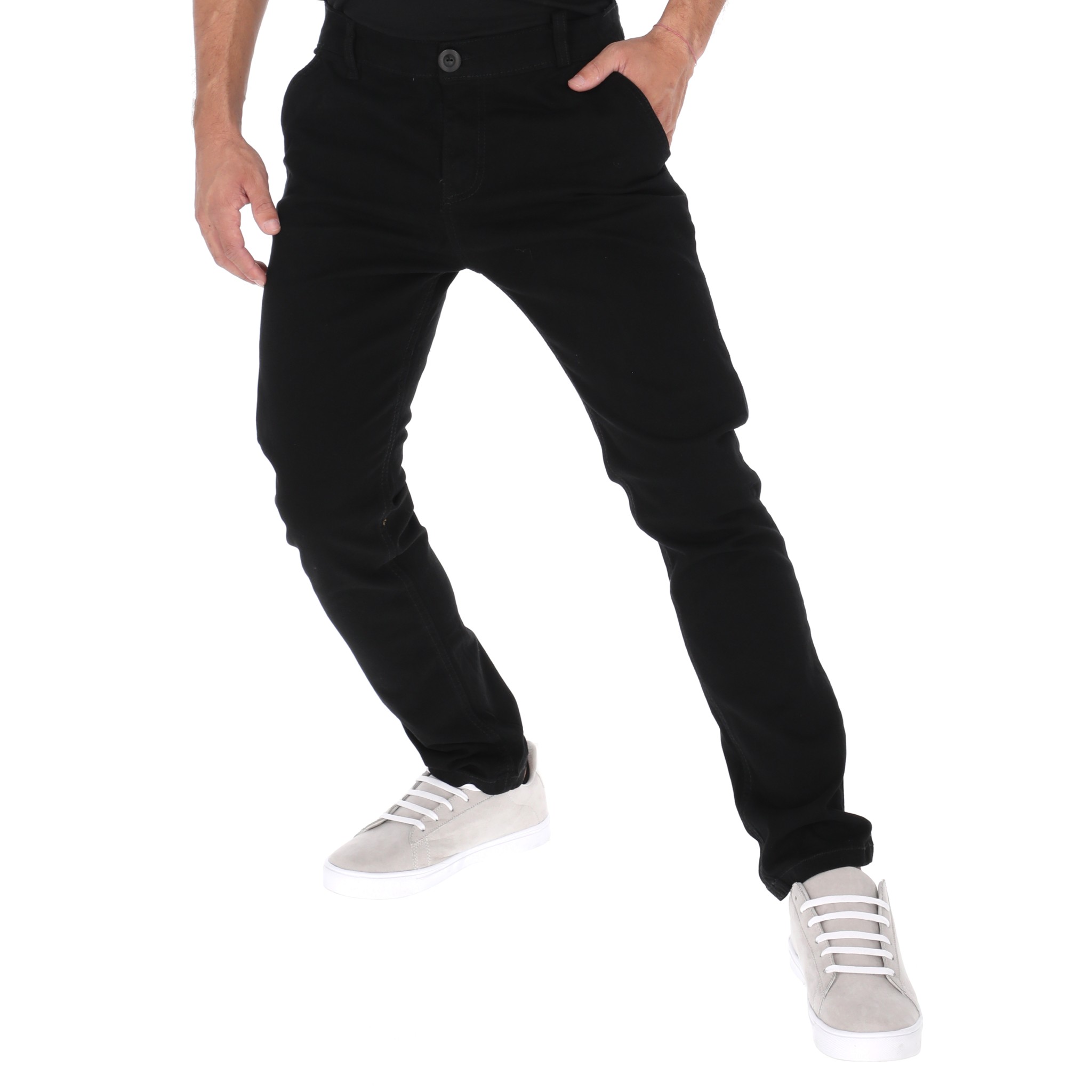 Pantalòn Negro Jeans Corte Recto Para Hombre