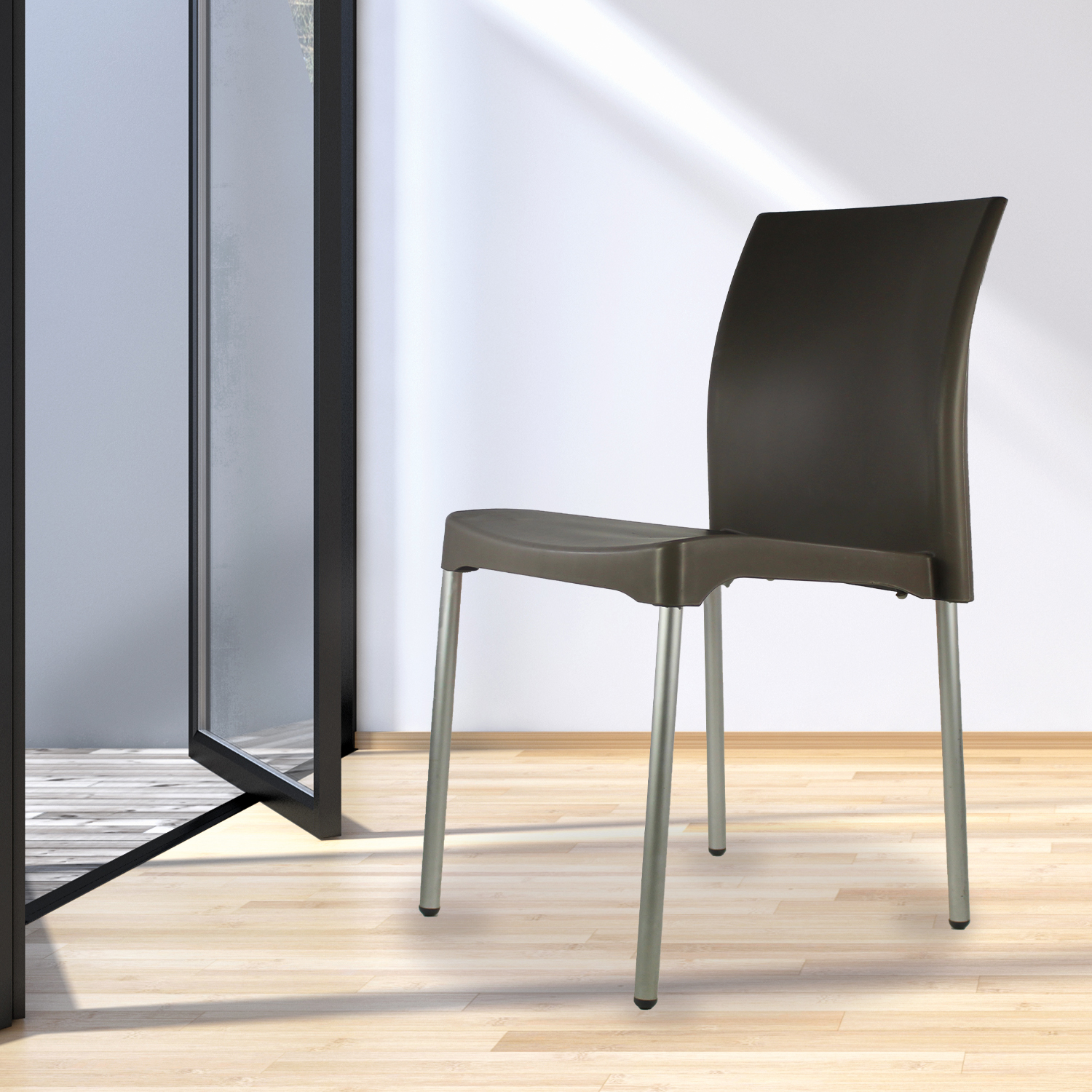 Set 4 Sillas para comedor Vivanti Gris plastico Mundo In.