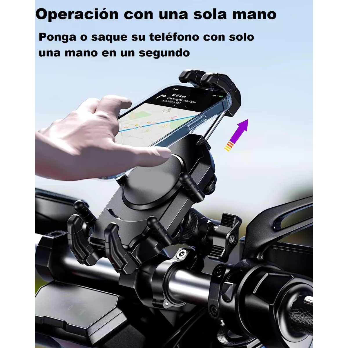 Soporte Porta Celular Antirrobopara Motocicleta Amortiguado