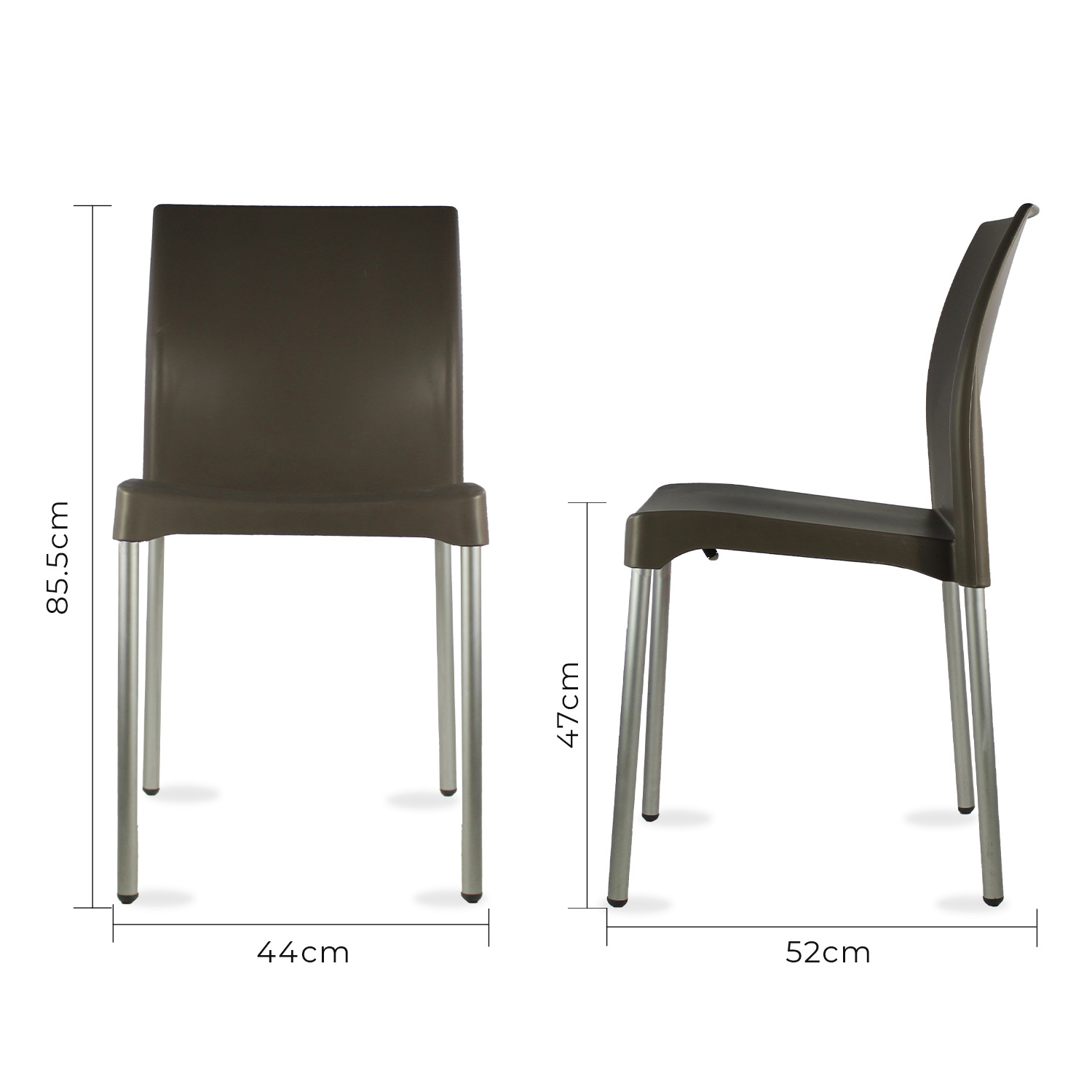 Set 4 Sillas para comedor Vivanti Gris plastico Mundo In.